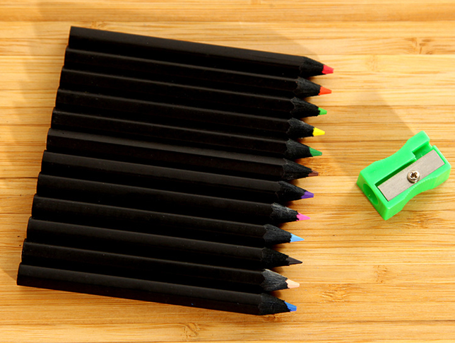 12PCS 3.5 Inch black wood color pencil