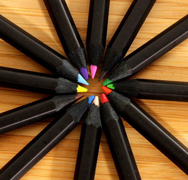 12PCS 3.5 Inch black wood color pencil