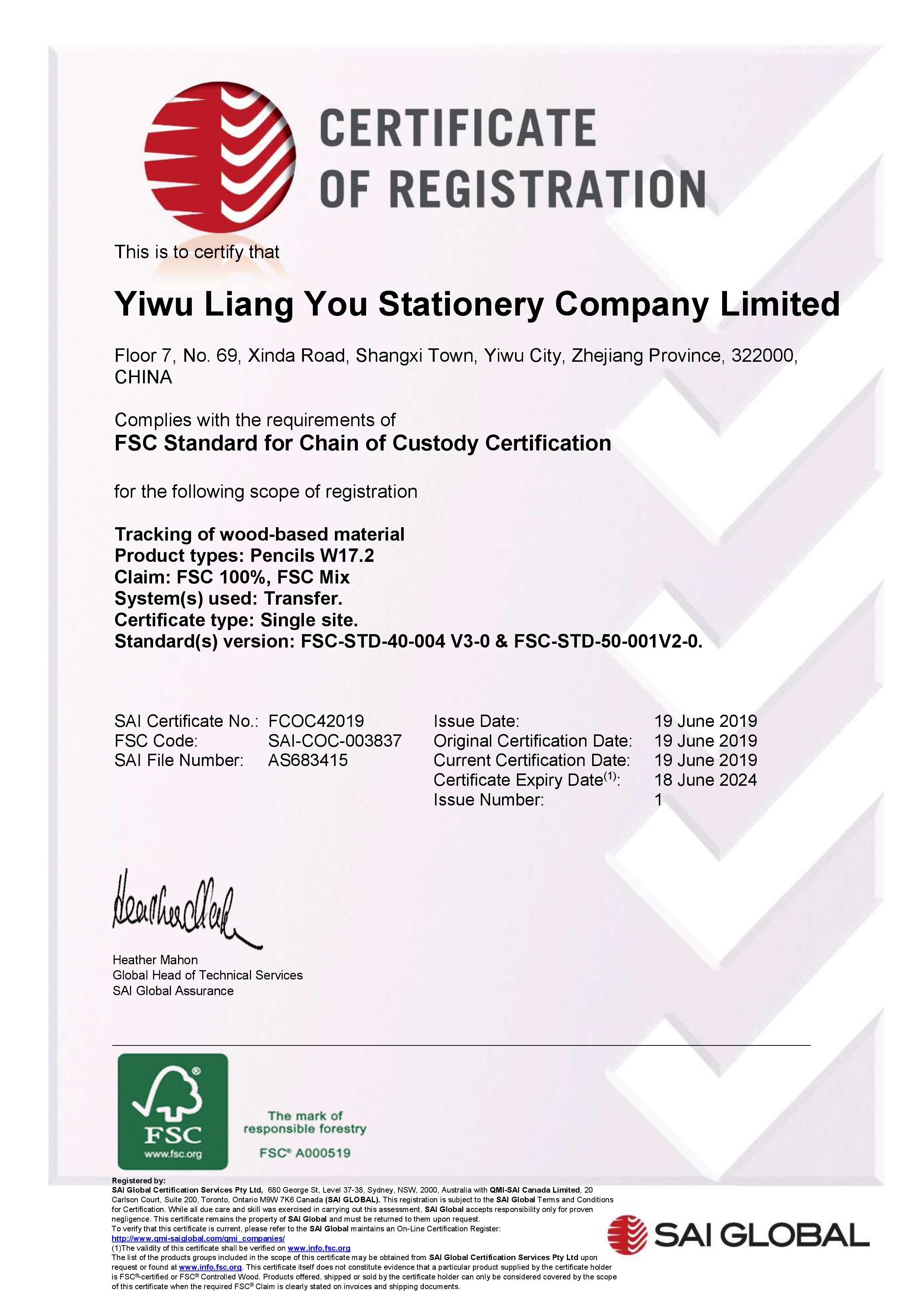 FSC Certificated
